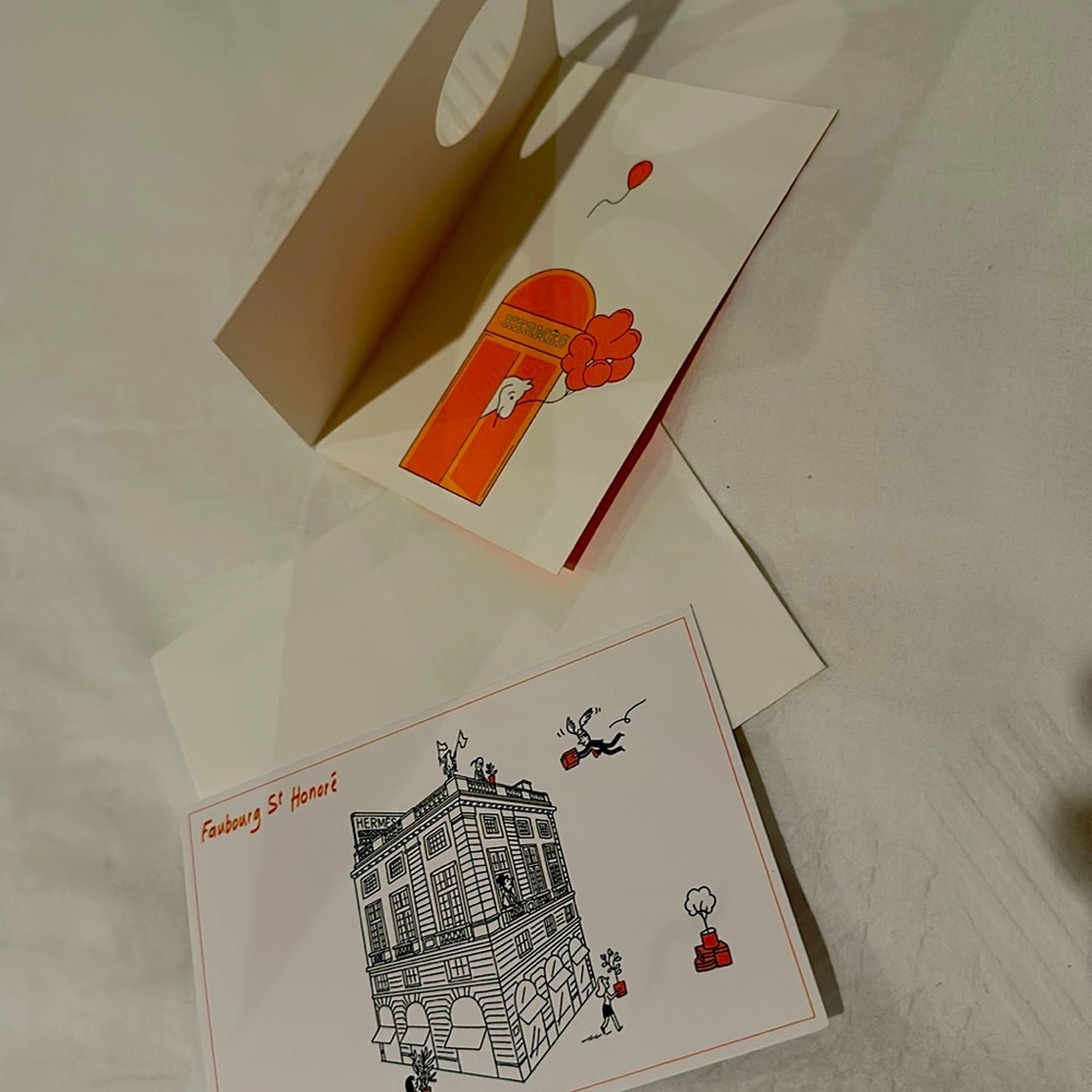 Hermes 2 cards and envelop